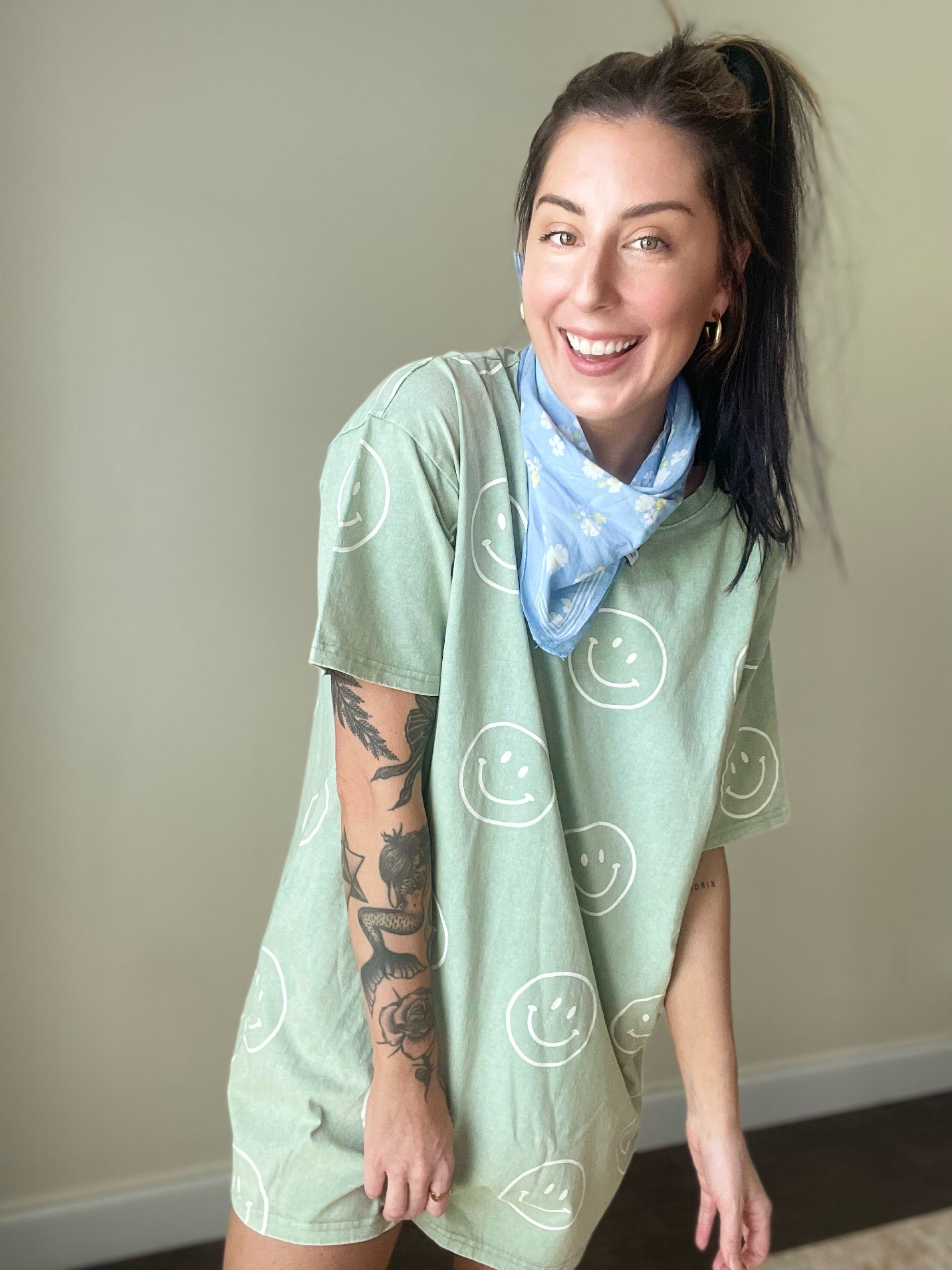 Miley Tee Shirt Dress - Sage – Afterglow collective